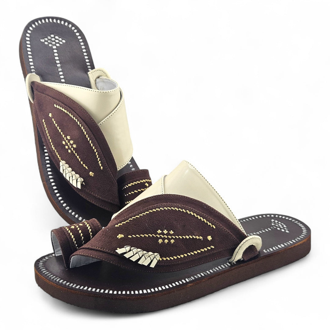 AL Fanoos Handcrafted Heritage Leather Sandals l 8012