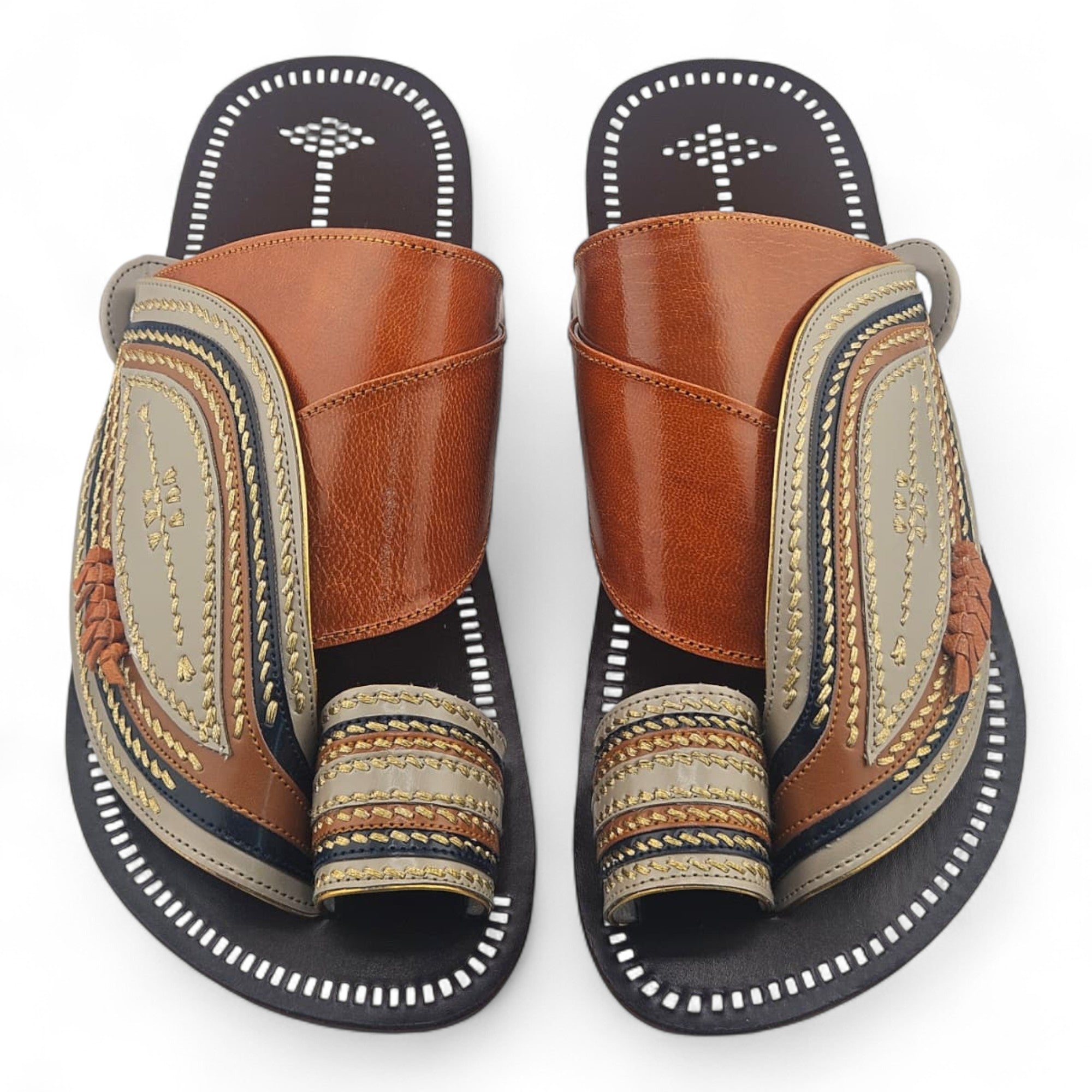 Al Fanoos Sharqi – Premium Saudi Leather Sandal for Men l 80010