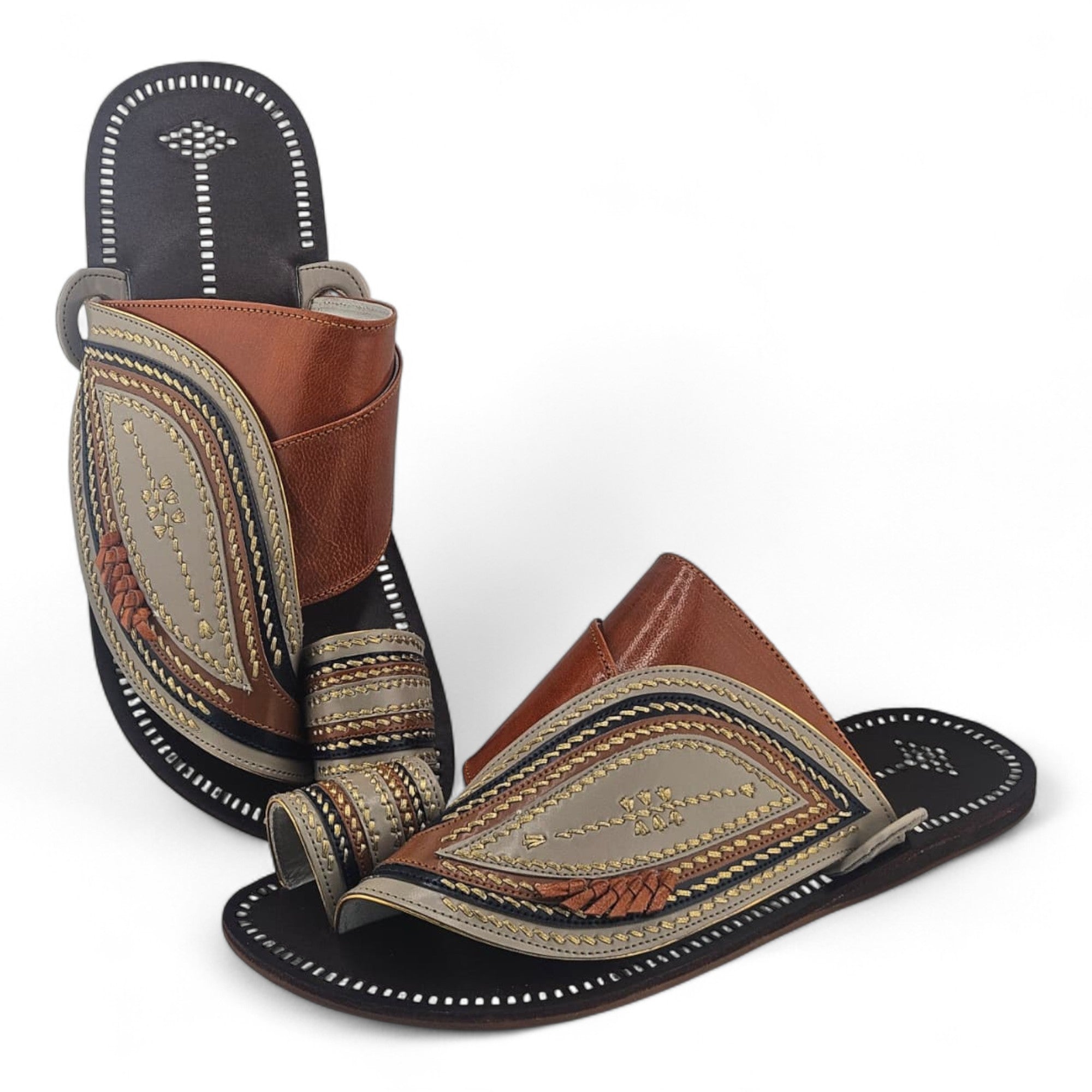 Al Fanoos Sharqi – Premium Saudi Leather Sandal for Men l 80010