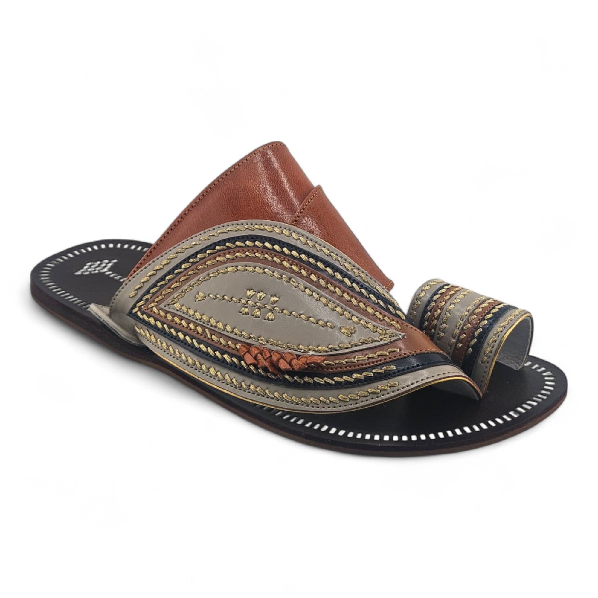 Al Fanoos Sharqi – Premium Saudi Leather Sandal for Men l 80010