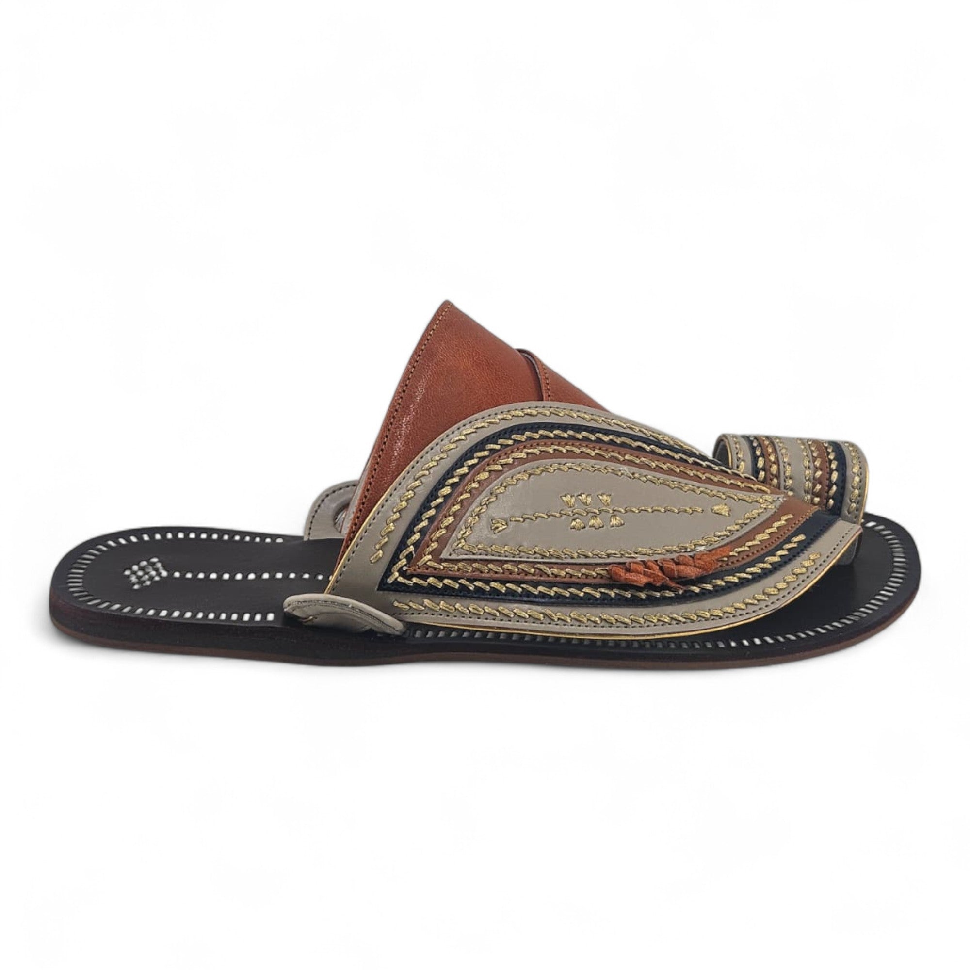 Al Fanoos Sharqi – Premium Saudi Leather Sandal for Men l 80010
