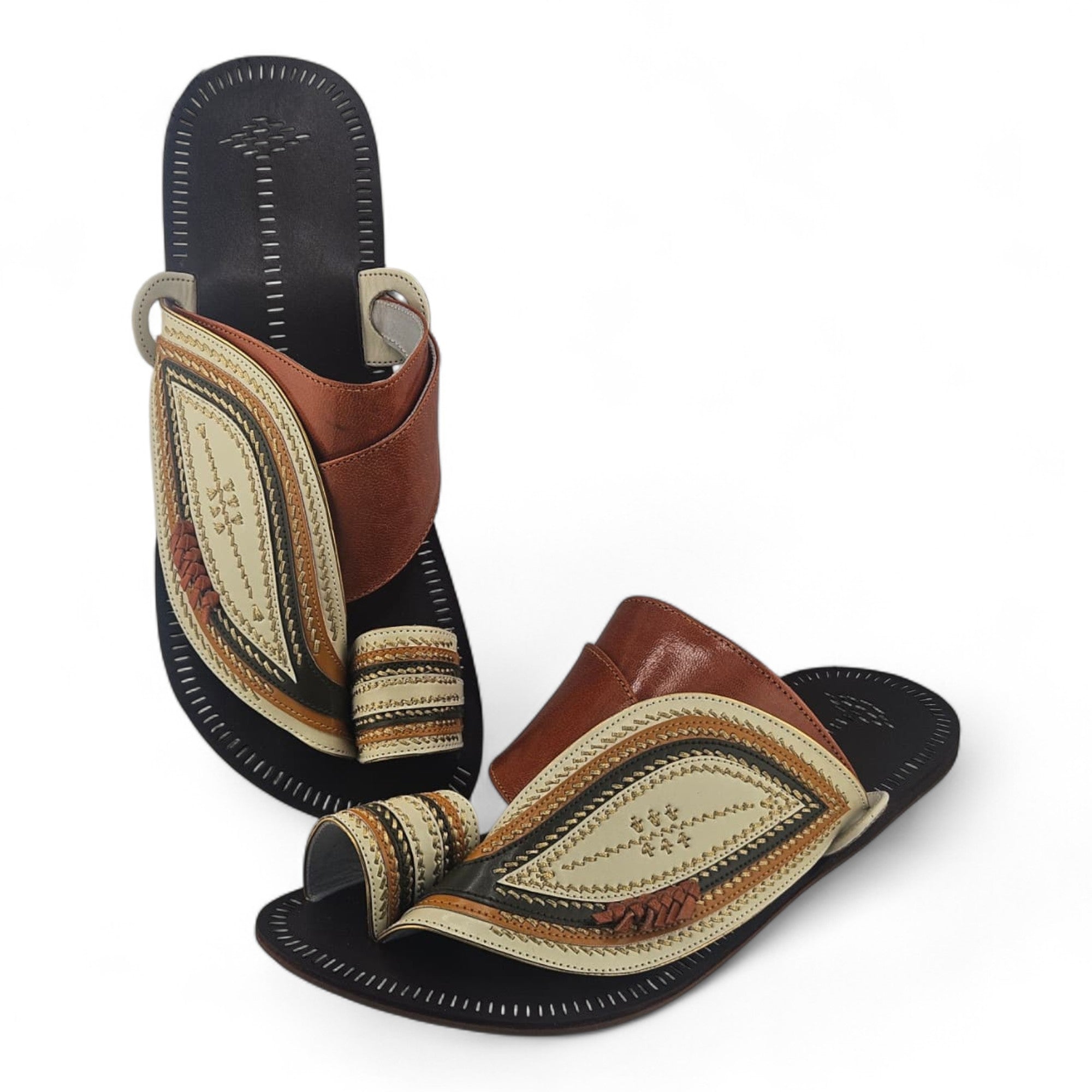 Al Fanoos Sharqi – Premium Saudi Leather Sandal for Men l 80010