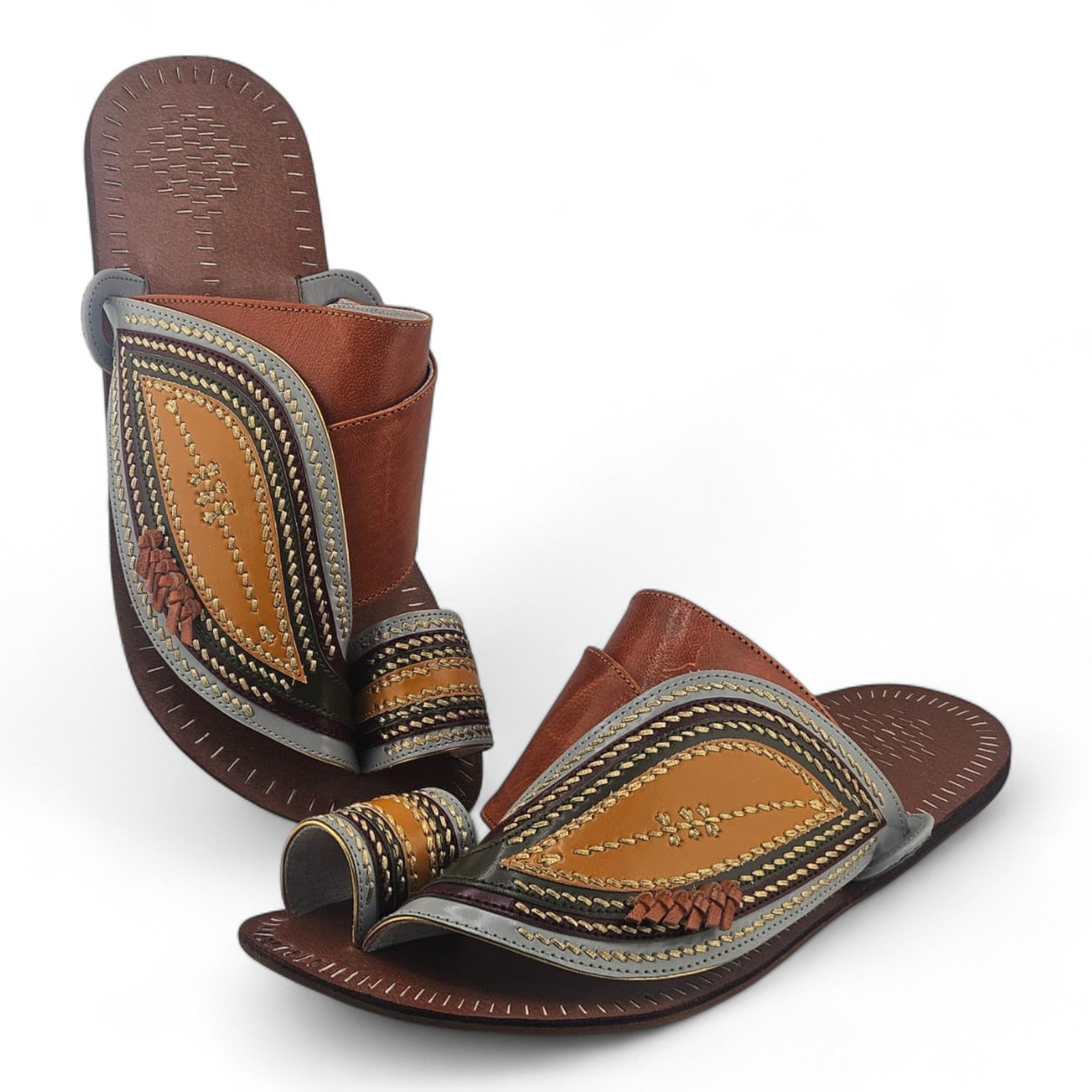 Al Fanoos Sharqi – Premium Saudi Leather Sandal for Men l 80010