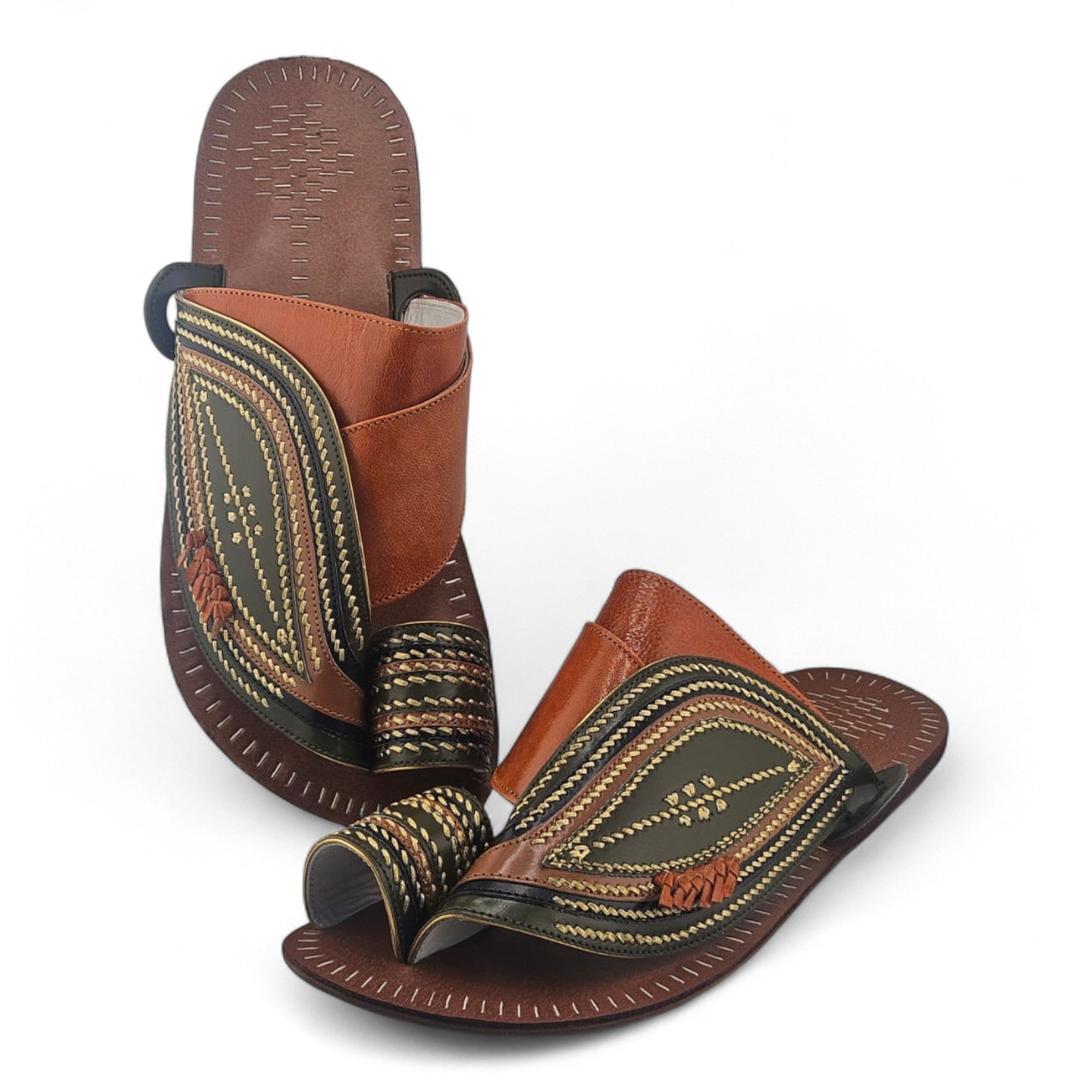 Al Fanoos Sharqi – Premium Saudi Leather Sandal for Men l 80010